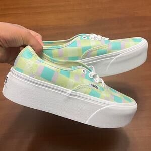 VANS Platform Sneakers – Pastel Picnic Checkerboard (W5 / M3.5)